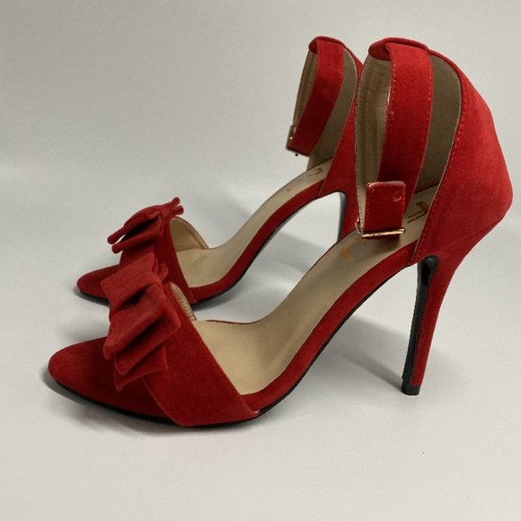 FSJ Women Front Bowknots Open Toe Thin High Heels - Picture 3 of 12